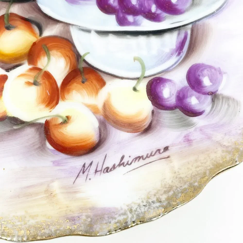 Ucago M. Hashimura Signed Italian Bistro Hand Painted Plate Ceramic Japan MCM‎